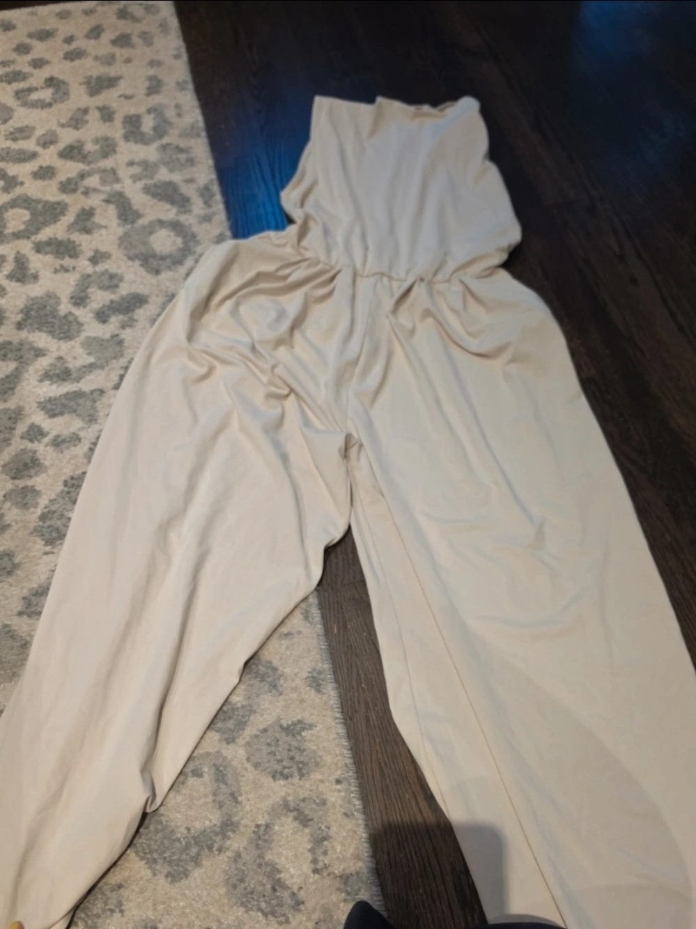 SHEIN Beige Wide-Leg Sleeveless Jumpsuit